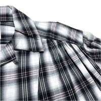 (DESIGNERS) MADE IN USA AIE SHADOW PLAID GATHERED LOOP COLLAR SHIRT