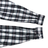 (DESIGNERS) MADE IN USA AIE SHADOW PLAID GATHERED LOOP COLLAR SHIRT