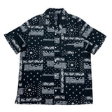 (vintage) 2021 GAP BANDANA PATTERN ALL OVER PRINT COTTON LINEN LOOP COLLAR SHORT SLEEVE BOX SHIRT