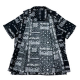 (vintage) 2021 GAP BANDANA PATTERN ALL OVER PRINT COTTON LINEN LOOP COLLAR SHORT SLEEVE BOX SHIRT