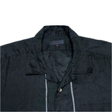 (designers) MADE IN JAPAN D'URBAN LINEN 100% LINED LOOP COLLAR SHORT SLEEVE BOX SHIRT