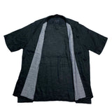 (designers) MADE IN JAPAN D'URBAN LINEN 100% LINED LOOP COLLAR SHORT SLEEVE BOX SHIRT