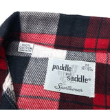 (VINTAGE) DEAD STOCK NEW 1960'S～ paddle and saddle PLAID PATTERN PRINTED FLANNEL BOX SHIRT