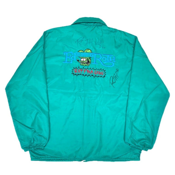 (VINTAGE) 1990'S～ MADE IN USA Ed ROTH RAT FINK EMBROIDERED, SIGNED COACH JACKET