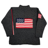 (VINTAGE) MADE IN ECUADOR UNKNOWN STARS & STRIPES PATTERN BOTTLENECK KNIT