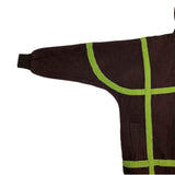 (VINTAGE) 1980'S～ Edmond Boublil DEFORMED HOOK DESIGN LATTICE PATTERN HOODED WOOL COAT