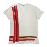 (designers) MADE IN ITALY BOTTEGA VENETA DOUBLE SIDED LINE PRINT V NECK T-SHIRT