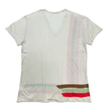 (designers) MADE IN ITALY BOTTEGA VENETA DOUBLE SIDED LINE PRINT V NECK T-SHIRT
