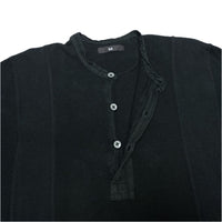 (DESIGNERS) MADE IN JAPAN ink PATCHWORK REMAKE HENLEY NECK THERMAL SHIRT