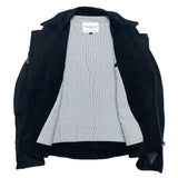 (DESIGNERS) 2008 MADE IN JAPAN UNDERCOVERISM DEER SUEDE UK TYPE DOUBLE BREASTED BIKER JACKET WITH FRINGE