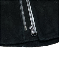 (DESIGNERS) 2008 MADE IN JAPAN UNDERCOVERISM DEER SUEDE UK TYPE DOUBLE BREASTED BIKER JACKET WITH FRINGE