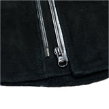 (DESIGNERS) 2008 MADE IN JAPAN UNDERCOVERISM DEER SUEDE UK TYPE DOUBLE BREASTED BIKER JACKET WITH FRINGE
