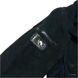 (DESIGNERS) 2008 MADE IN JAPAN UNDERCOVERISM DEER SUEDE UK TYPE DOUBLE BREASTED BIKER JACKET WITH FRINGE
