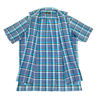 (DESIGNERS) Y's for MEN PLAID PATTERN LOOP COLLAR SHORT SLEEVE BOX SHIRT