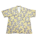 (designers) 1980'S～ MADE IN JAPAN ISSEY MIYAKE MEN BRUSH TAG DOG PATTERN TOTAL PATTERN PRINT RAYON OPEN COLLAR SHORT SLEEVE BOX SHIRT