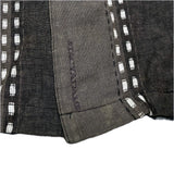 (vintage) 2000'S～ STACY ADAMS FRONT STRIPE PANELED LINEN 100% OPEN COLLAR SHORT SLEEVE BOX SHIRT