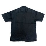 (vintage) 2000'S～ STACY ADAMS FRONT STRIPE PANELED LINEN 100% OPEN COLLAR SHORT SLEEVE BOX SHIRT