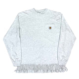 (VINTAGE) 2000'S～ Carhartt HEM FRINGE REMAKE LONG SLEEVE T-SHIRT WITH POCKET