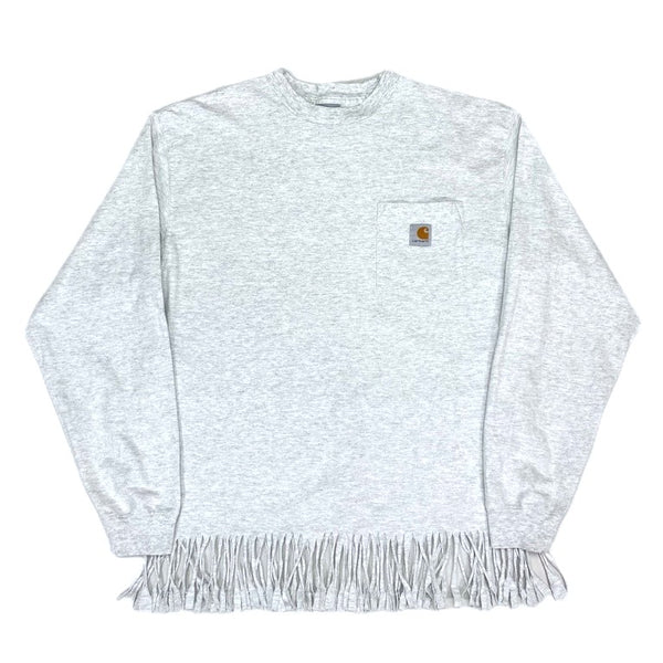 (VINTAGE) 2000'S～ Carhartt HEM FRINGE REMAKE LONG SLEEVE T-SHIRT WITH POCKET