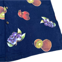 (JAPAN) 1990'S～ COLOURS by ALEXANDER JULIAN FRUIT PATTERN ALL OVER PRINT LOOP COLLAR SHORT SLEEVE BOX SHIRT