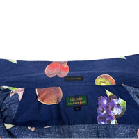 (JAPAN) 1990'S～ COLOURS by ALEXANDER JULIAN FRUIT PATTERN ALL OVER PRINT LOOP COLLAR SHORT SLEEVE BOX SHIRT