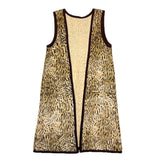 (vintage) 1980'S～ UNKNOWN LEOPARD PATTERN LONG LENGTH FAUX FUR VEST