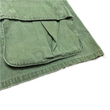 (vintage) 1968 US ARMY JUGLE FATIGUE 4th RIP STOP JACKET WITH NAVY PATCH, SEABEES EMBROIDERY