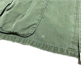 (vintage) 1968 US ARMY JUGLE FATIGUE 4th RIP STOP JACKET WITH NAVY PATCH, SEABEES EMBROIDERY