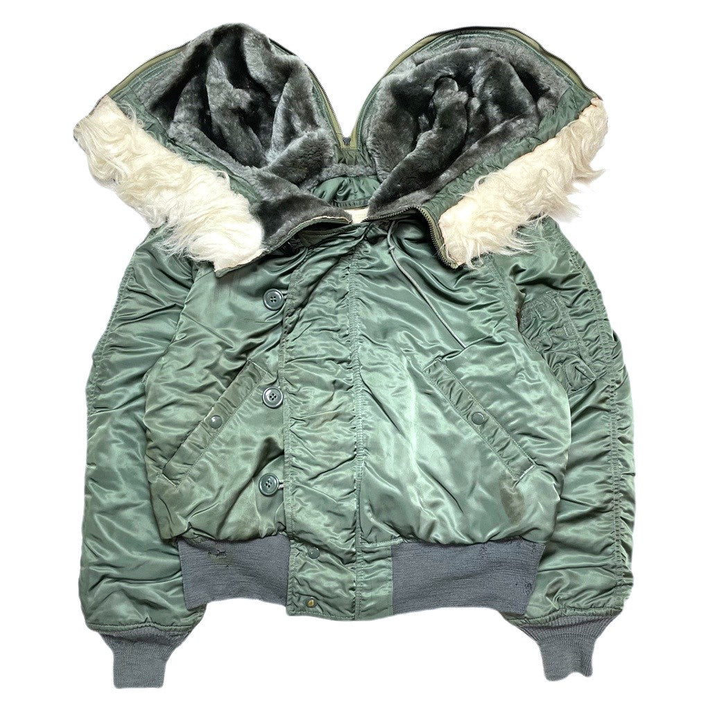 実物　アルファインダストリーズ　N-2B 1977年度　F型　S VINTAGE) 1977 USAF WHITE TAG ALPHA INDUSTRIES N-2B FLIGHT JACKET