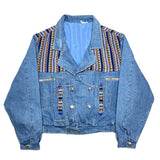 (VINTAGE) 1990'S～ UNKNOWN PANELEDE DESIGN DOUBLE BREASTED DENIM JACKET