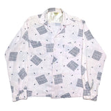 (vintage) 1950'S～ CLADRITE SPORTSWEAR ATOMIC PATTERN RAYON LOOP COLLAR BOX SHIRT