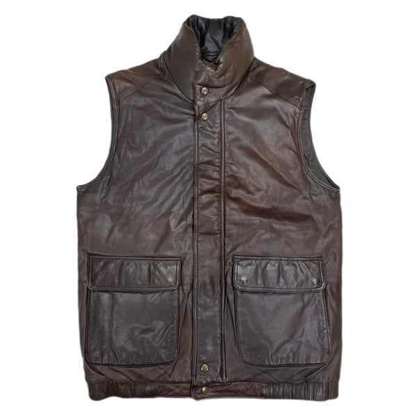 (VINTAGE) 1980'S～ EDDIE BAUER BLACK TAG LEATHER DOWN VEST