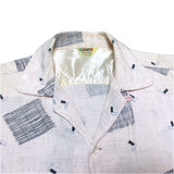 (vintage) 1950'S～ CLADRITE SPORTSWEAR ATOMIC PATTERN RAYON LOOP COLLAR BOX SHIRT