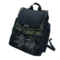 (OTHER) 2000'S～ OLD STUSSY NAVY TAG DIGITAL CAMOUFLAGE PANELED DAYPACK WITH LOGO PRINT