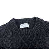 (VINTAGE) MADE IN SCOTLAND INVERALLAN 1A BLACK INDIGO DYED COTTON HAND KNIT