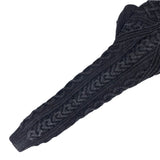 (VINTAGE) MADE IN SCOTLAND INVERALLAN 1A BLACK INDIGO DYED COTTON HAND KNIT