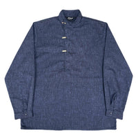 (VINTAGE) 1960'S～ MADE IN USA Hutspah KASURI PATTERN HOOK FASTENED STAND UP COLLAR PULLOVER SHIRT
