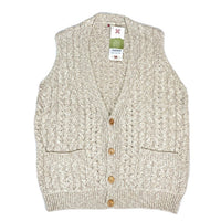 (VINTAGE) NEW MADE IN IRELAND caRRaigdonn COTTON LINEN KNIT VEST