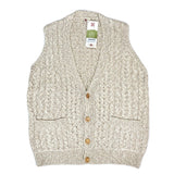 (VINTAGE) NEW MADE IN IRELAND caRRaigdonn COTTON LINEN KNIT VEST