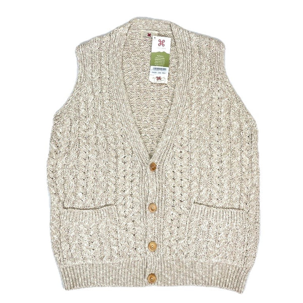 (VINTAGE) NEW MADE IN IRELAND caRRaigdonn COTTON LINEN KNIT VEST