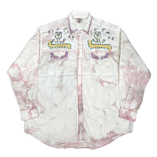(VINTAGE) 1990'S～ SUDBURY BLEACHED EMBROIDERED SHIRT