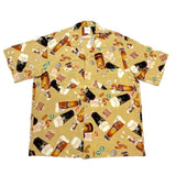 (designers) 1990'S～ MADE IN JAPAN KARL HELMUT BEER PATTERN ALL OVER PRINT RAYON LOOP COLLAR SHORT SLEEVE BOX SHIRT