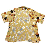 (designers) 1990'S～ MADE IN JAPAN KARL HELMUT BEER PATTERN ALL OVER PRINT RAYON LOOP COLLAR SHORT SLEEVE BOX SHIRT