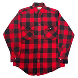 (vintage) 1990'S～ ST JOHN'S BAY BLOCK CHECKERED HEAVY FLANNEL SHIRT