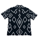 (vintage) 2023 BANANA REPUBLIC LINEN 100% WEAVED PATTERN LOOP COLLAR SHORT SLEEVE BOX SHIRT