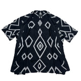 (vintage) 2023 BANANA REPUBLIC LINEN 100% WEAVED PATTERN LOOP COLLAR SHORT SLEEVE BOX SHIRT