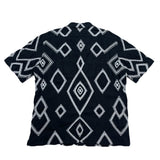 (vintage) 2023 BANANA REPUBLIC LINEN 100% WEAVED PATTERN LOOP COLLAR SHORT SLEEVE BOX SHIRT