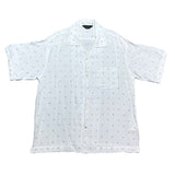 (designers) MADE IN JAPAN UNUSED SQUARE POLKA DPT PATTERN RAYON LOOP COLLAR SHORT SLEEVE BOX SHIRT