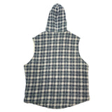 (VINTAGE) 1990'S～ UNIONBAY SHADOW PLAID THIN PADDED REVERSIBLE HOODED ZIP UP VEST