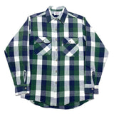 (VINTAGE) 1990'S～ MADE IN USA PRIVATE PROPERTY BLOCK CHECKERED HEAVY FLANNEL SHIRT